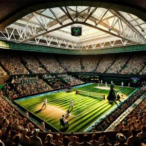 Wimbledon Centre Court On Men’s Semi-Final Day