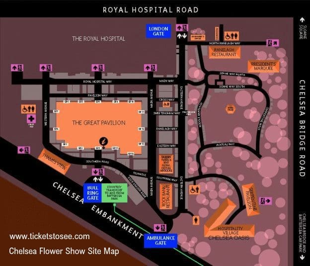 Chelsea Flower Show Map 🌼 Rhs Chelsea Flower Show Saturday 28/5/2022 (All Day Pass)